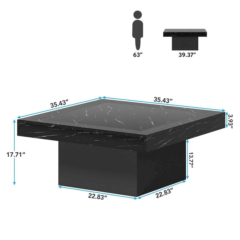 Table basse de ferme carrée avec LED, Table basse en bois manufacturé