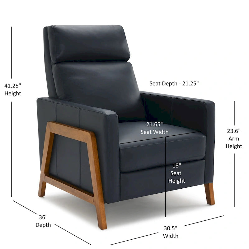 Fauteuil inclinable en cuir pleine fleur Roland de Greyson Living