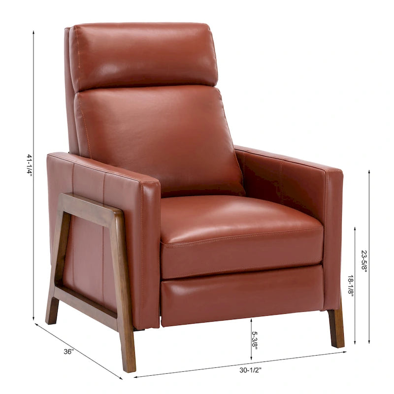 Fauteuil inclinable en cuir pleine fleur Roland de Greyson Living