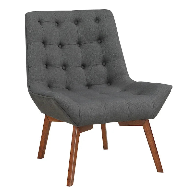 Chaise Shelly Tuftée avec Pieds Café