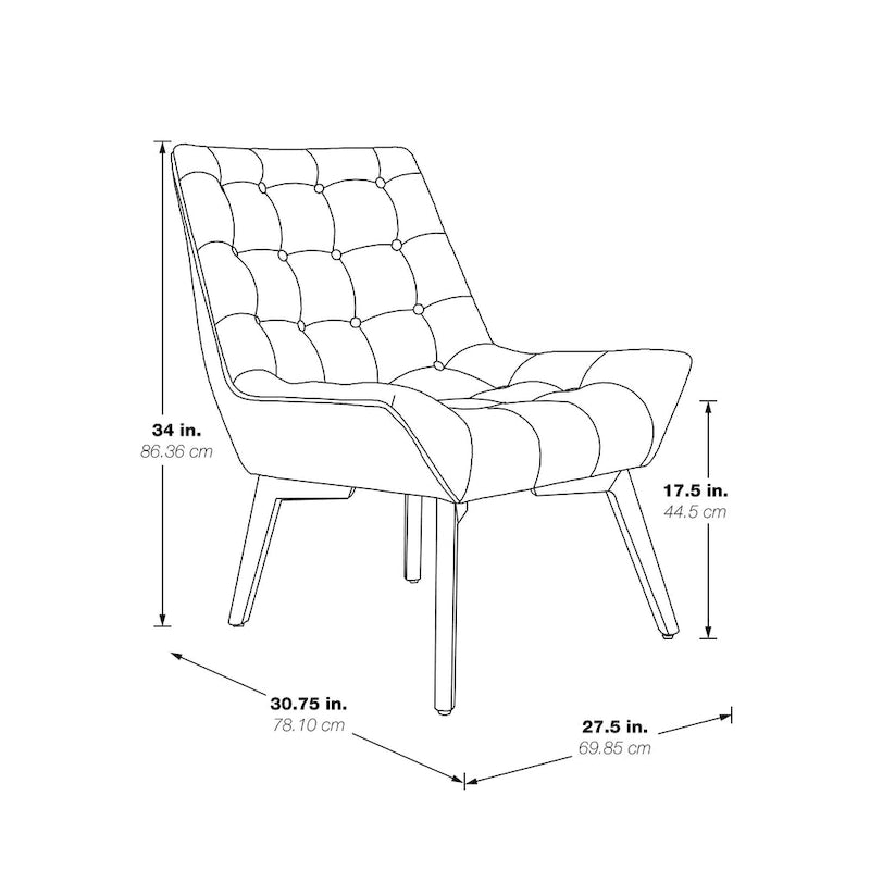 Chaise Shelly Tuftée avec Pieds Café