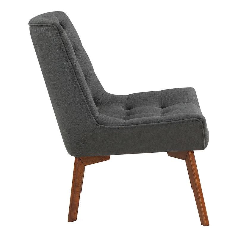Chaise Shelly Tuftée avec Pieds Café