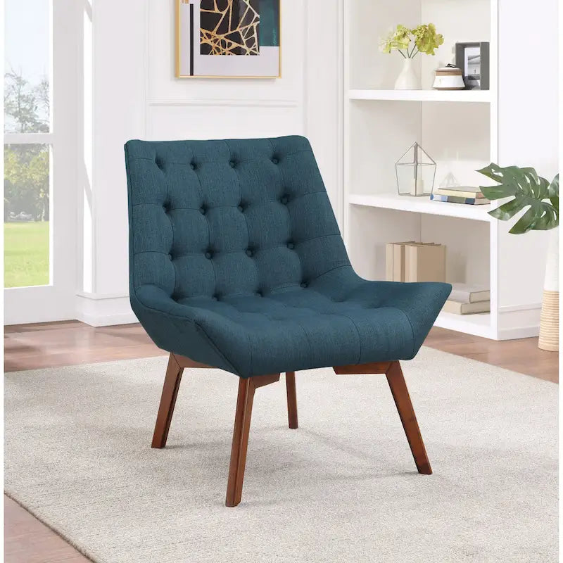 Chaise Shelly Tuftée avec Pieds Café