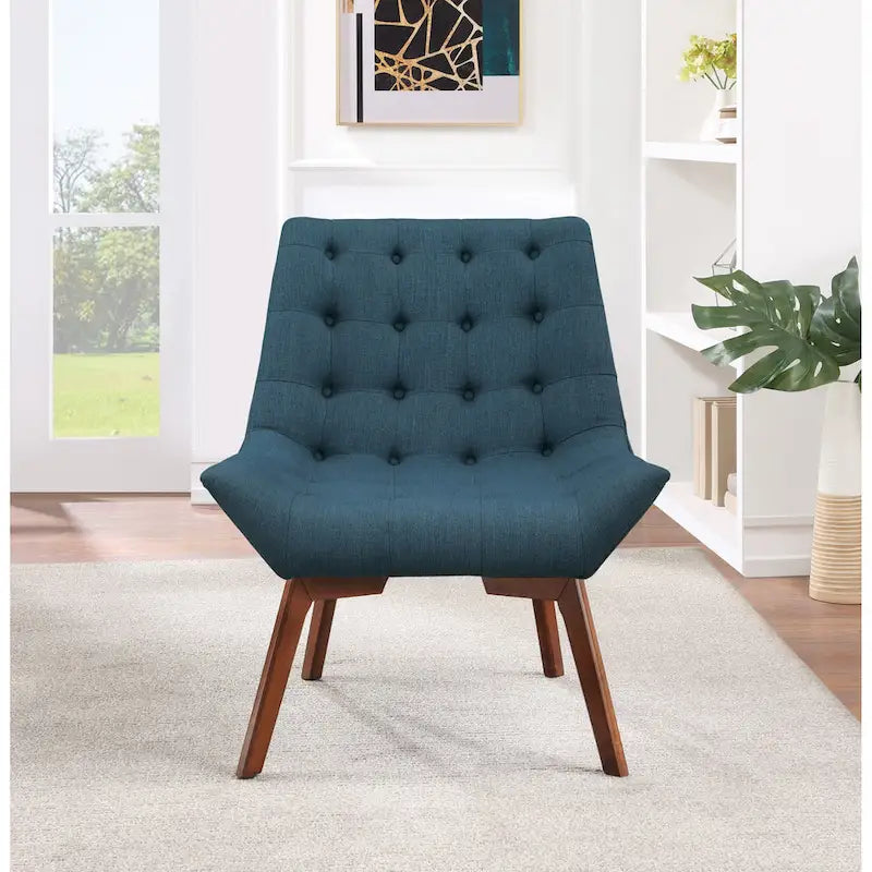 Chaise Shelly Tuftée avec Pieds Café
