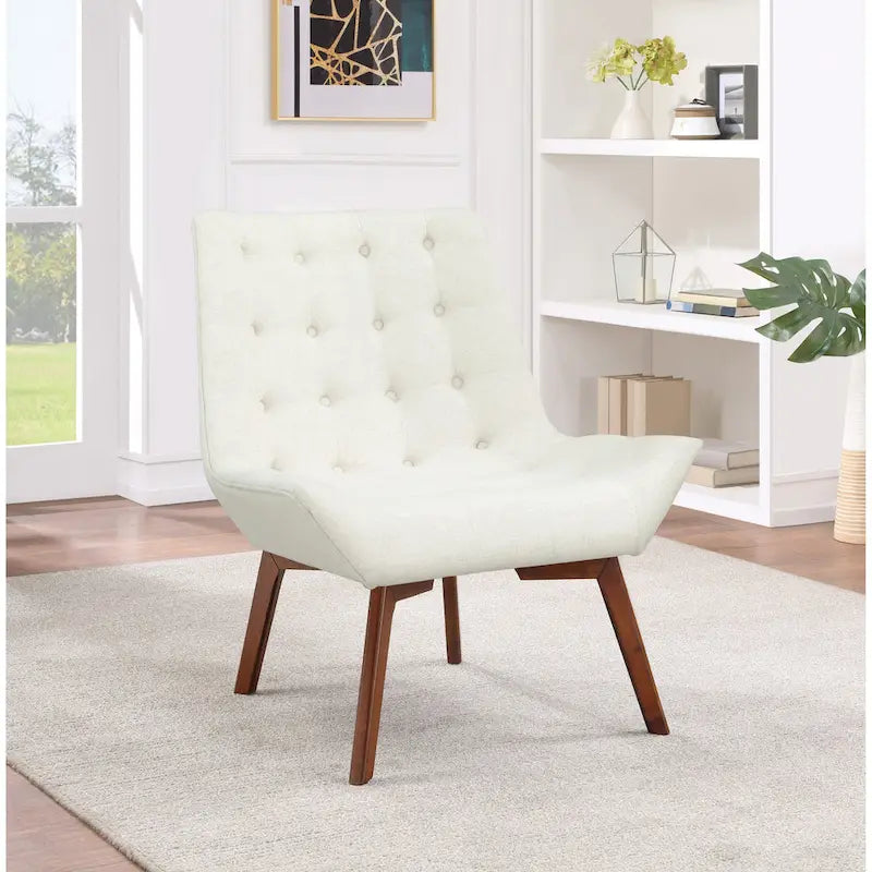 Chaise Shelly Tuftée avec Pieds Café