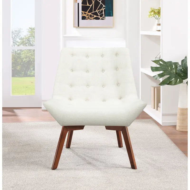 Chaise Shelly Tuftée avec Pieds Café