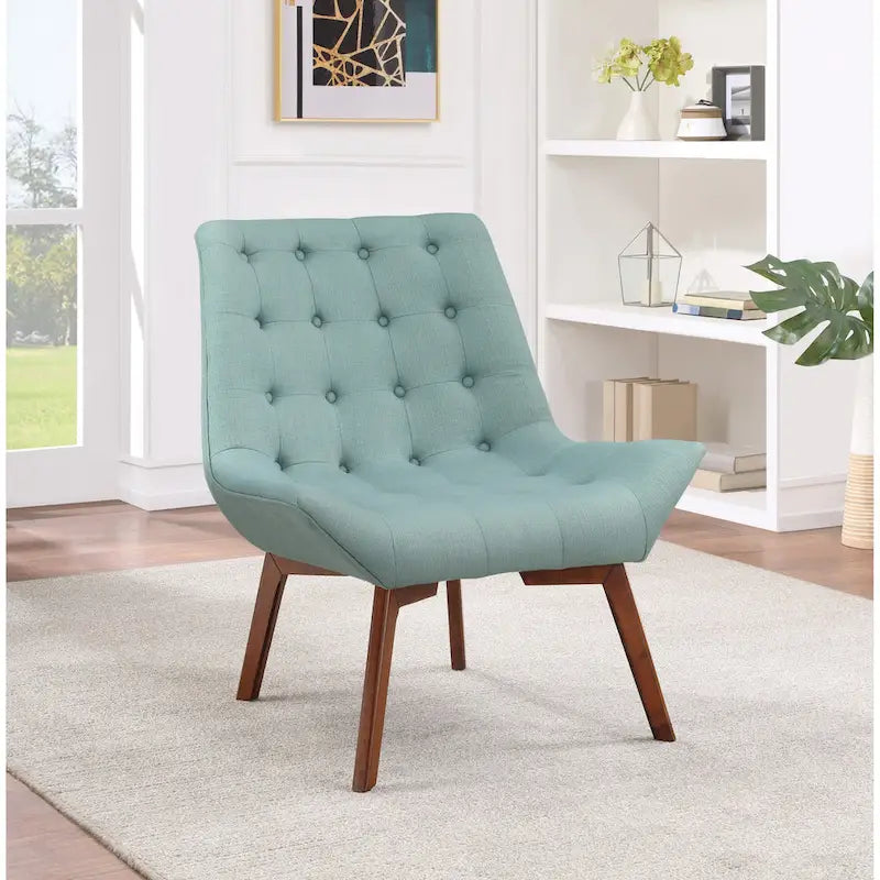 Chaise Shelly Tuftée avec Pieds Café