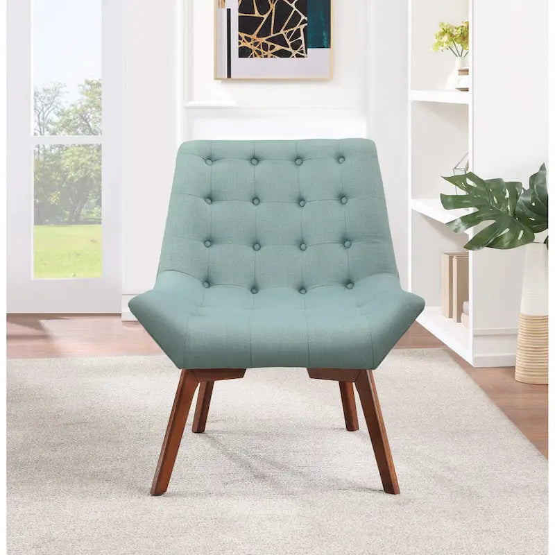 Chaise Shelly Tuftée avec Pieds Café