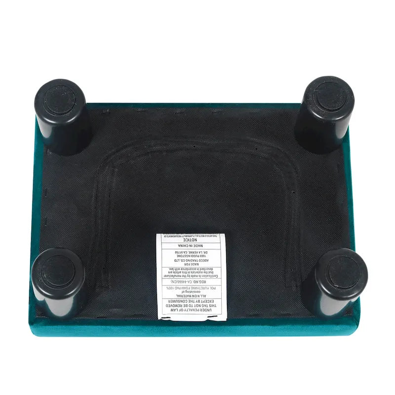 Pouffe repose-pieds en velours Adeco avec bouton touffeté