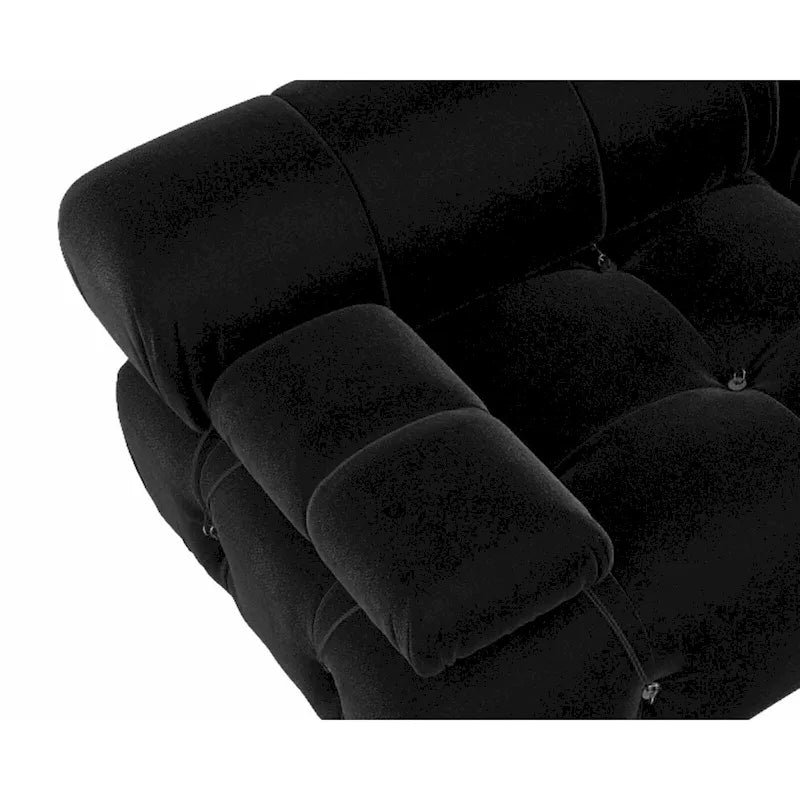 Canapé d'angle rembourré en velours noir