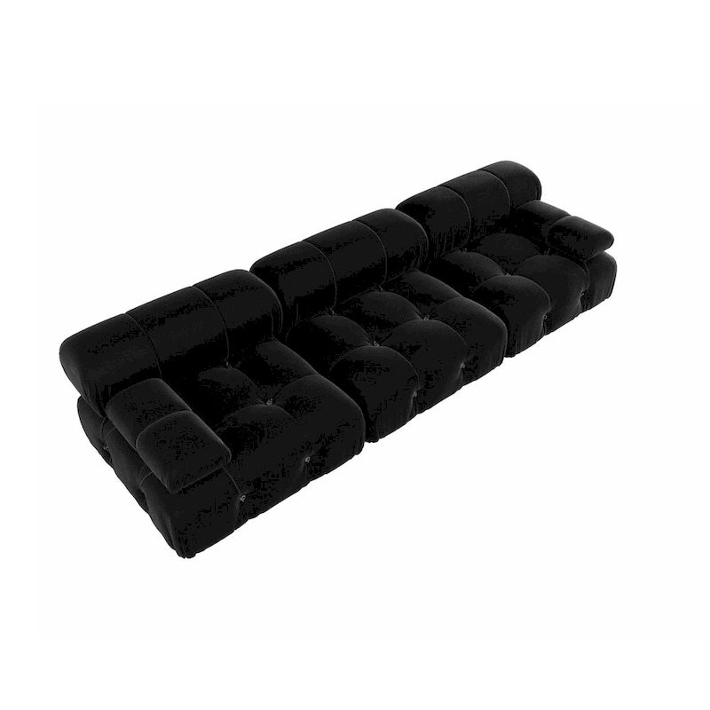 Canapé d'angle rembourré en velours noir