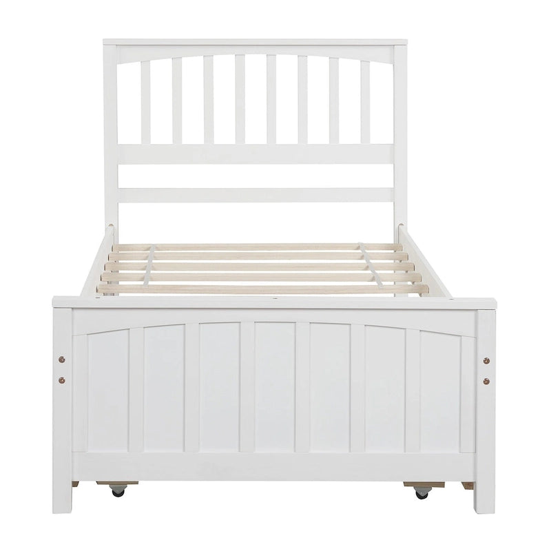Lit plateforme simple en bois Nestfair avec lit gigogne