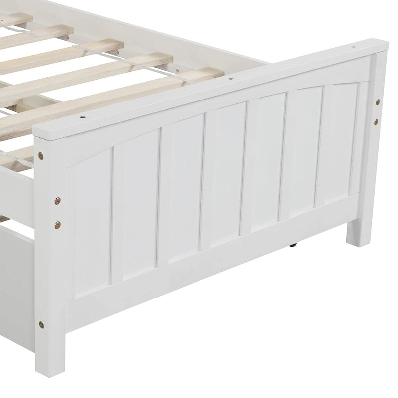 Lit plateforme simple en bois Nestfair avec lit gigogne