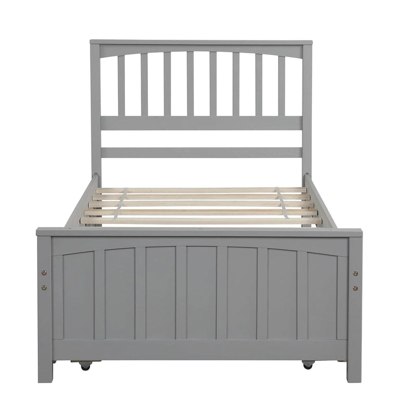 Lit plateforme simple en bois Nestfair avec lit gigogne