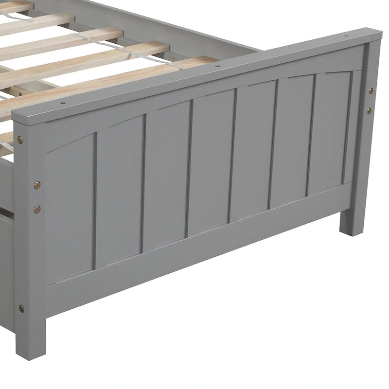 Lit plateforme simple en bois Nestfair avec lit gigogne