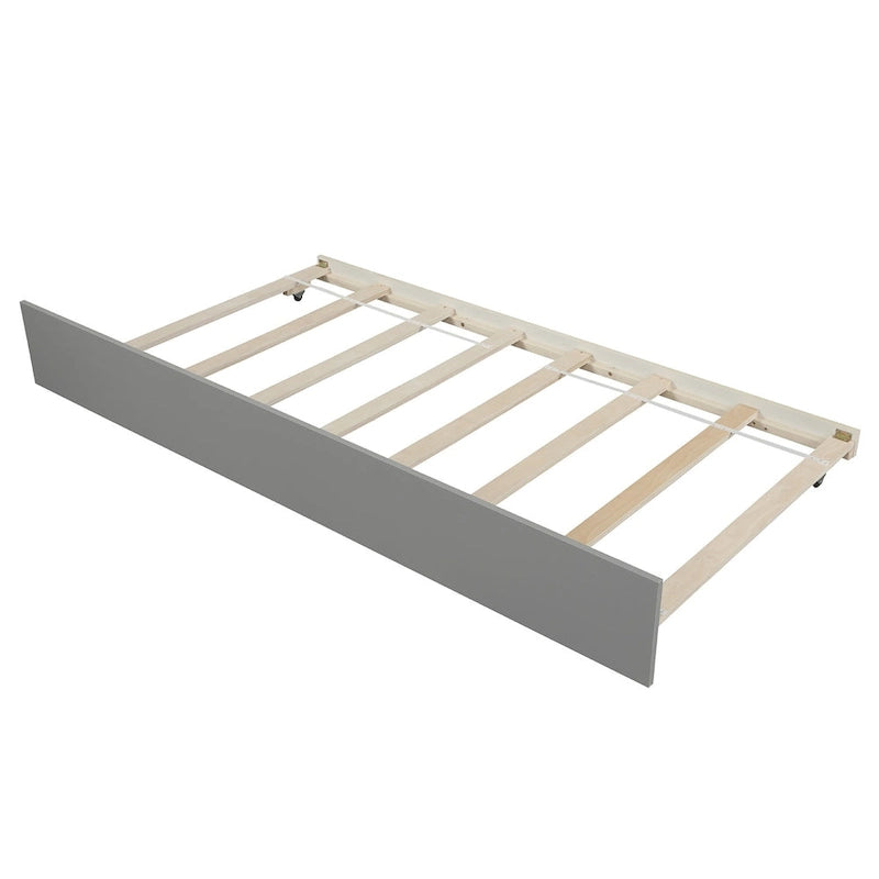Lit plateforme simple en bois Nestfair avec lit gigogne