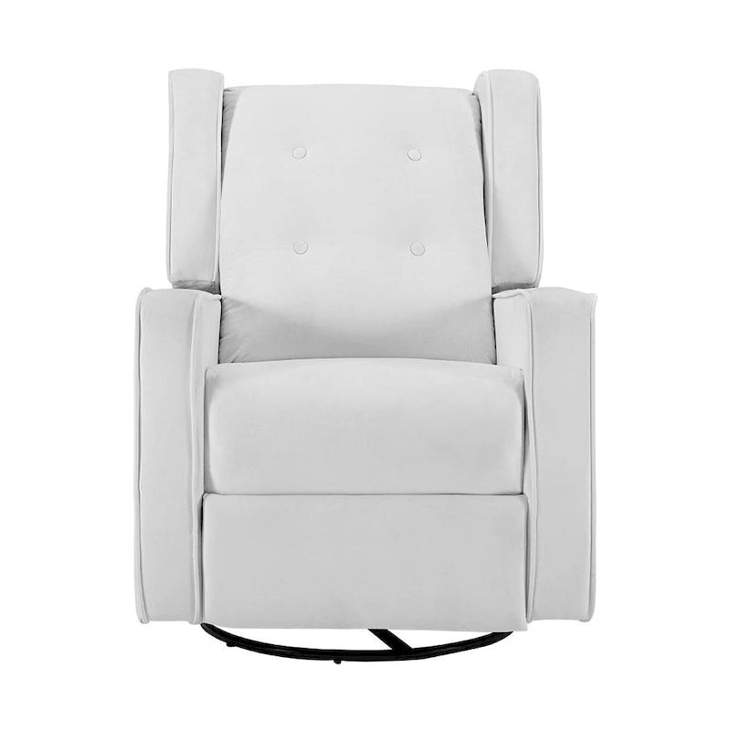 Fauteuil inclinable, pivotant et à bascule en microfibre et bois massif Octavia, pour salon et chambre