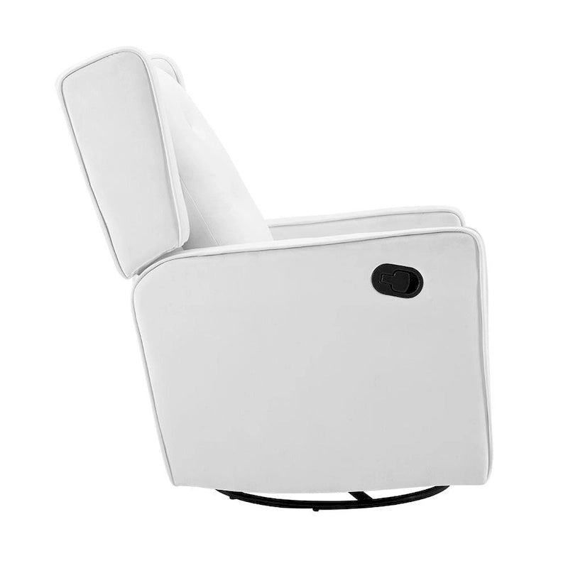 Fauteuil inclinable, pivotant et à bascule en microfibre et bois massif Octavia, pour salon et chambre