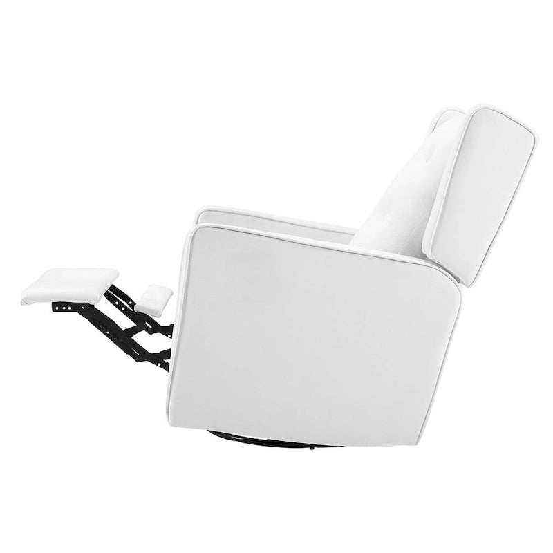 Fauteuil inclinable, pivotant et à bascule en microfibre et bois massif Octavia, pour salon et chambre
