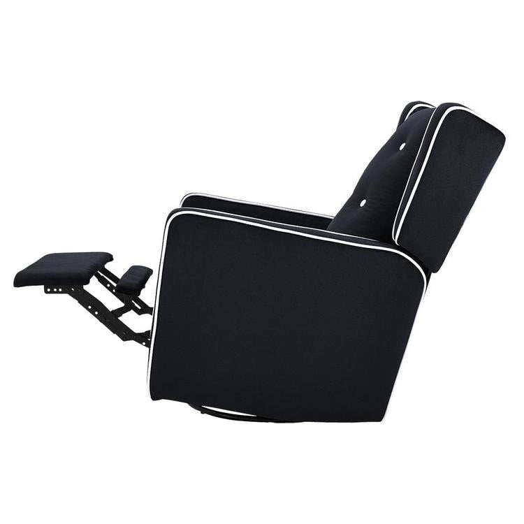 Fauteuil inclinable, pivotant et à bascule en microfibre et bois massif Octavia, pour salon et chambre