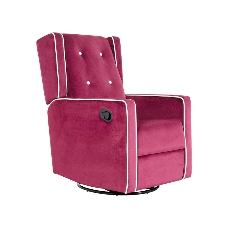Fauteuil inclinable, pivotant et à bascule en microfibre et bois massif Octavia, pour salon et chambre