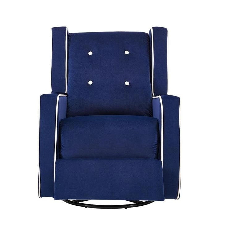 Fauteuil inclinable, pivotant et à bascule en microfibre et bois massif Octavia, pour salon et chambre