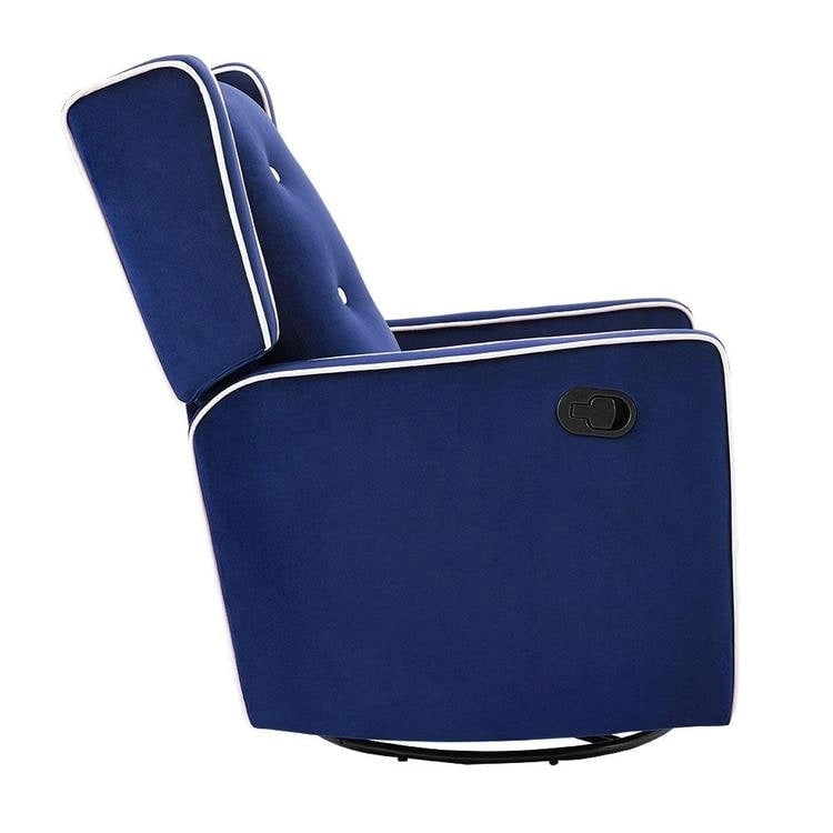 Fauteuil inclinable, pivotant et à bascule en microfibre et bois massif Octavia, pour salon et chambre
