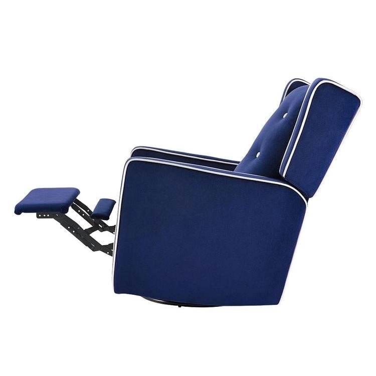 Fauteuil inclinable, pivotant et à bascule en microfibre et bois massif Octavia, pour salon et chambre