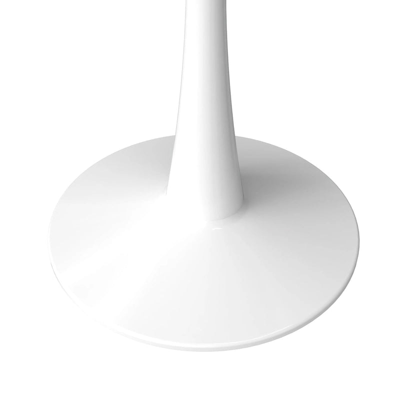 Table à manger ronde Bristol 32, de style moderne du milieu du siècle, plateau en MDF et piétement central en fer brillant pour la cuisine et la salle à manger