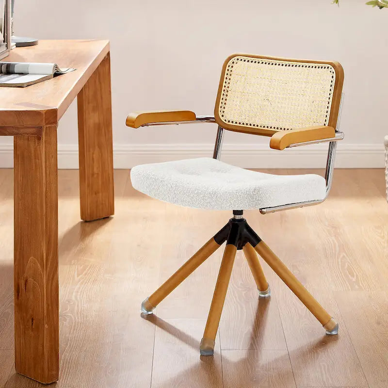 Fauteuil pivotant Art Leon en cuir PU et bois
