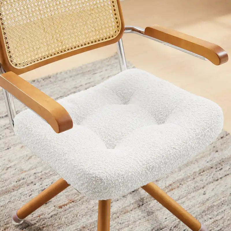Fauteuil pivotant Art Leon en cuir PU et bois