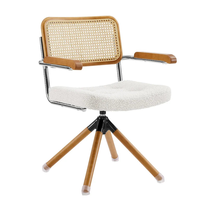 Fauteuil pivotant Art Leon en cuir PU et bois