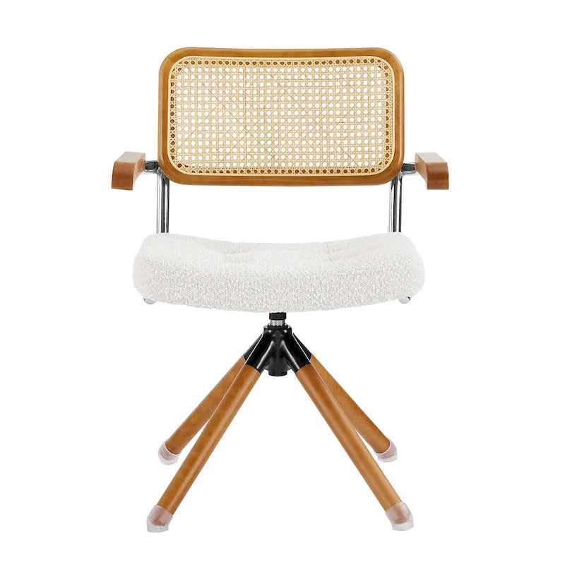 Fauteuil pivotant Art Leon en cuir PU et bois