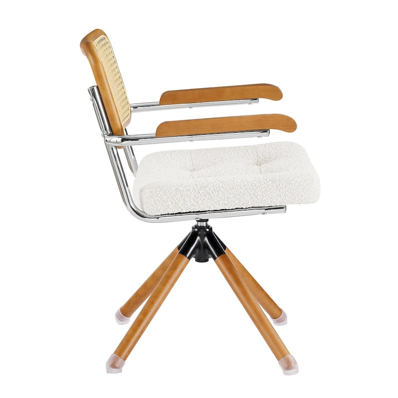 Fauteuil pivotant Art Leon en cuir PU et bois