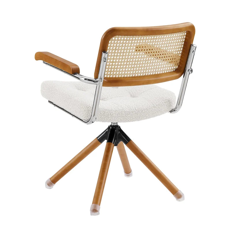 Fauteuil pivotant Art Leon en cuir PU et bois
