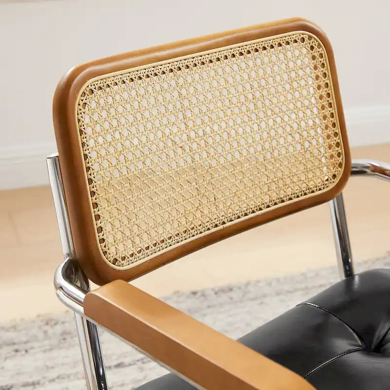 Fauteuil pivotant Art Leon en cuir PU et bois