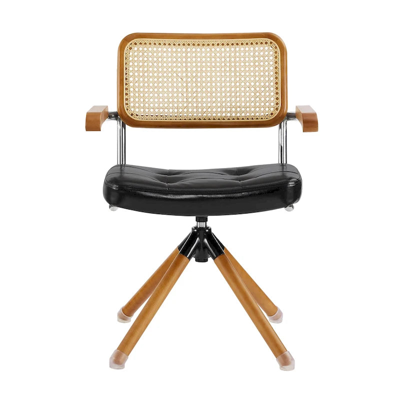 Fauteuil pivotant Art Leon en cuir PU et bois