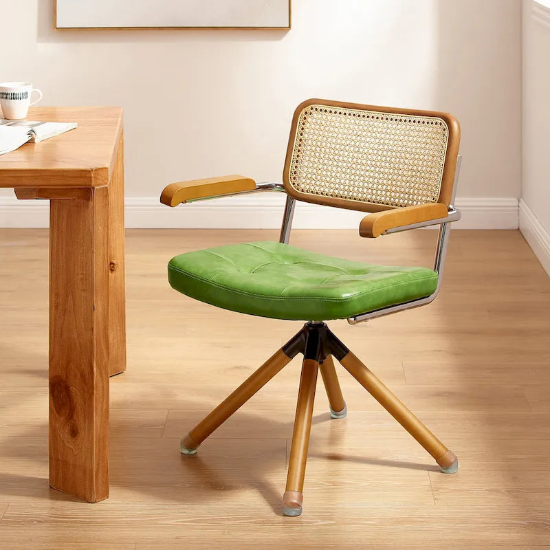 Fauteuil pivotant Art Leon en cuir PU et bois