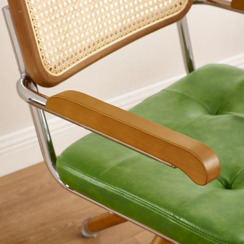 Fauteuil pivotant Art Leon en cuir PU et bois