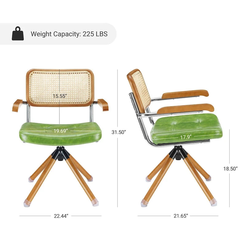 Fauteuil pivotant Art Leon en cuir PU et bois