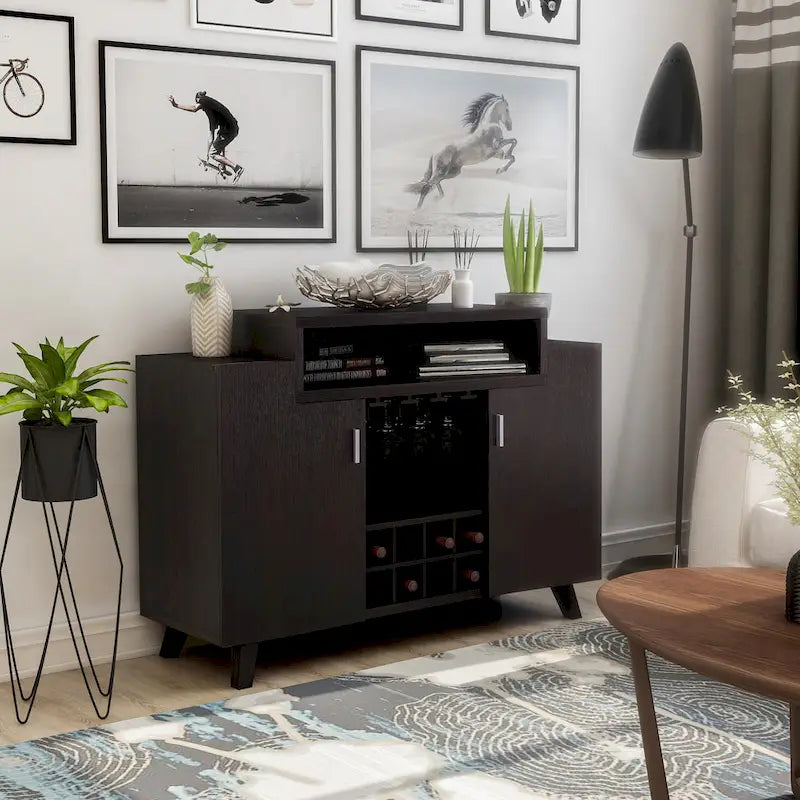 Meuble de rangement pour vins à 8 étagères Hafley Contemporain de Furniture of America