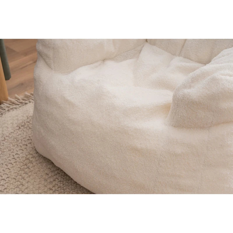 Pouf-poire en mousse touffetée douce avec tissu Teddy