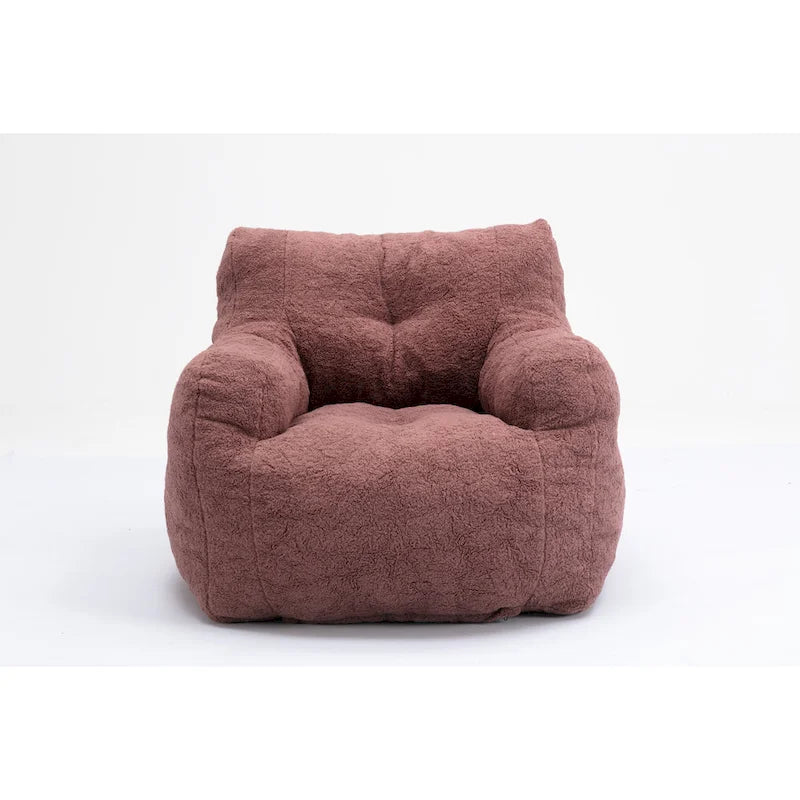 Pouf-poire en mousse touffetée douce avec tissu Teddy