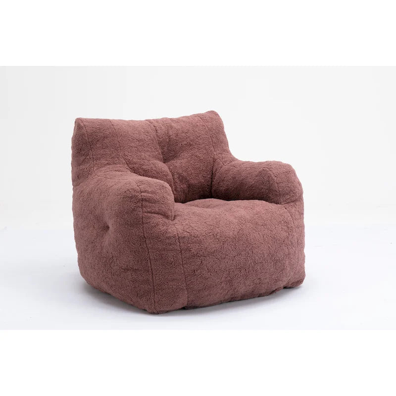 Pouf-poire en mousse touffetée douce avec tissu Teddy