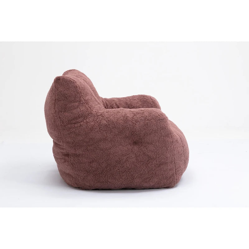 Pouf-poire en mousse touffetée douce avec tissu Teddy