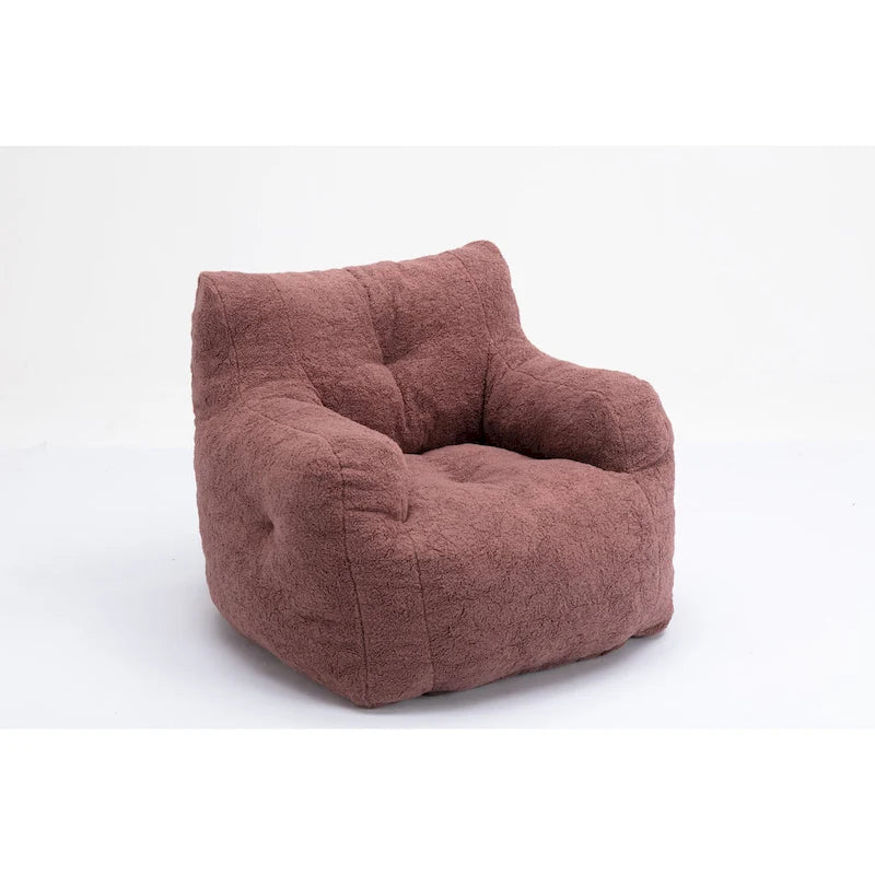 Pouf-poire en mousse touffetée douce avec tissu Teddy