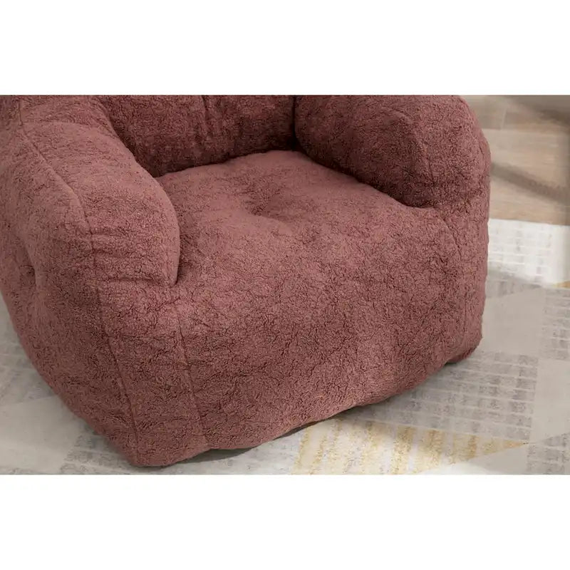 Pouf-poire en mousse touffetée douce avec tissu Teddy