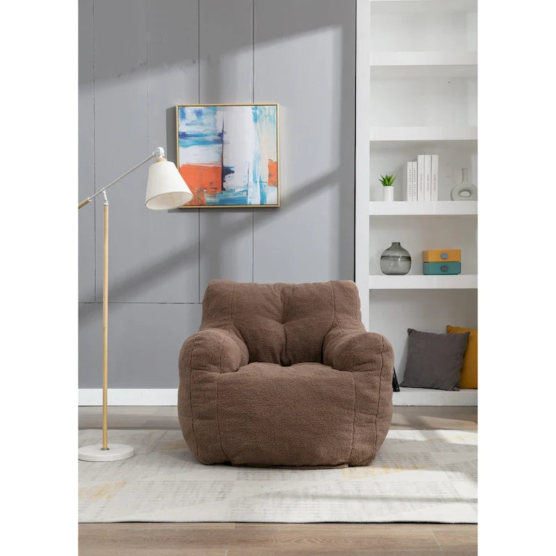 Pouf-poire en mousse touffetée douce avec tissu Teddy