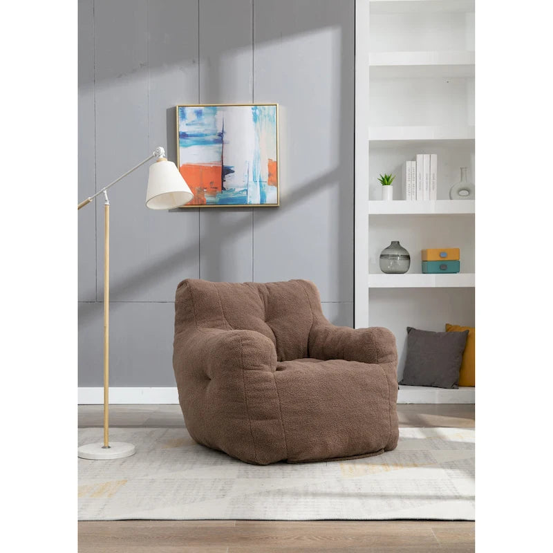 Pouf-poire en mousse touffetée douce avec tissu Teddy