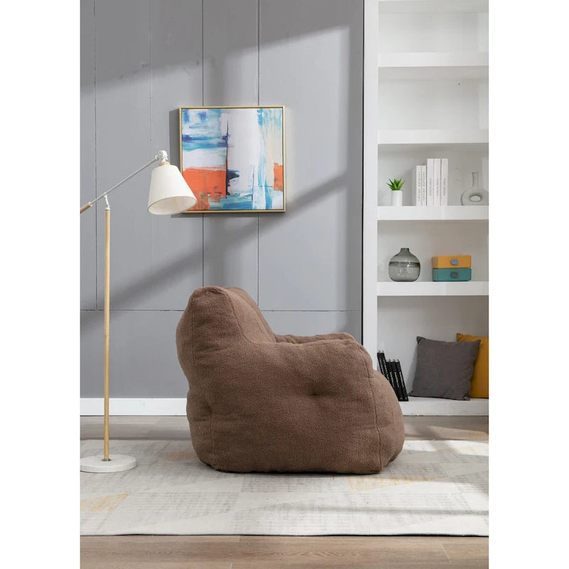 Pouf-poire en mousse touffetée douce avec tissu Teddy